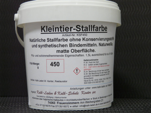 Kleintier-Stallfarbe, naturweiß/matt, 450 g im Eimer, für zirka 10 m²